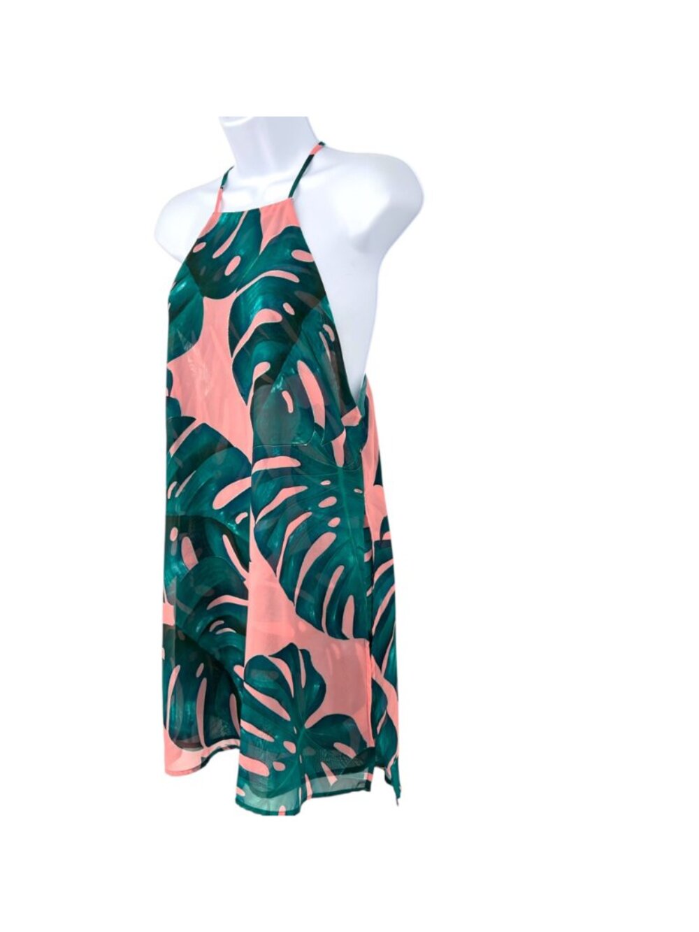 Show Me Your Mumu Byron Dress Palms Away Pink Green Tropical Mini Dress Size XS - Picture 2 of 10